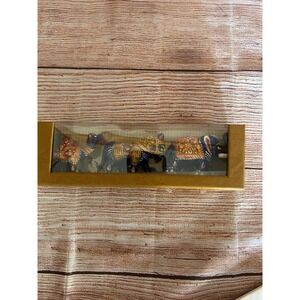 The Bombay Store Set of 3 Metal Enamel Elephants Camel Figurine India Gift